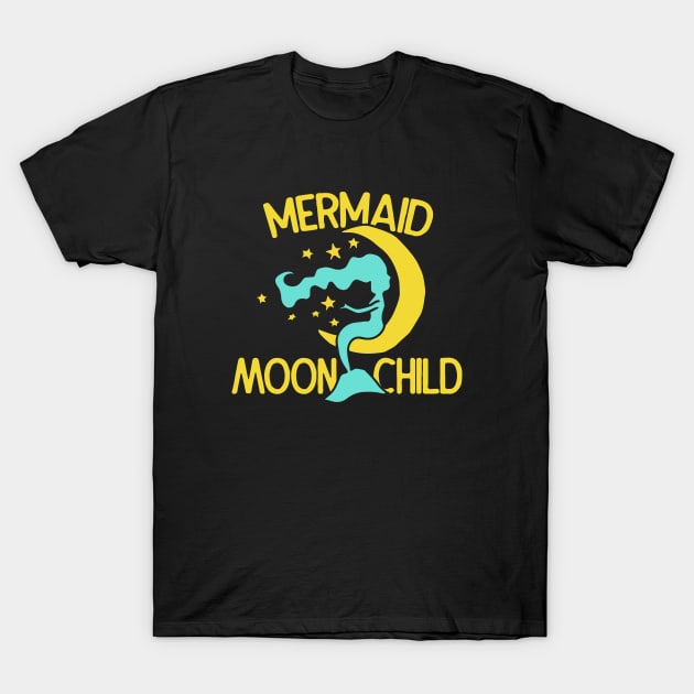 Mermaid MoonChild T-Shirt by bubbsnugg